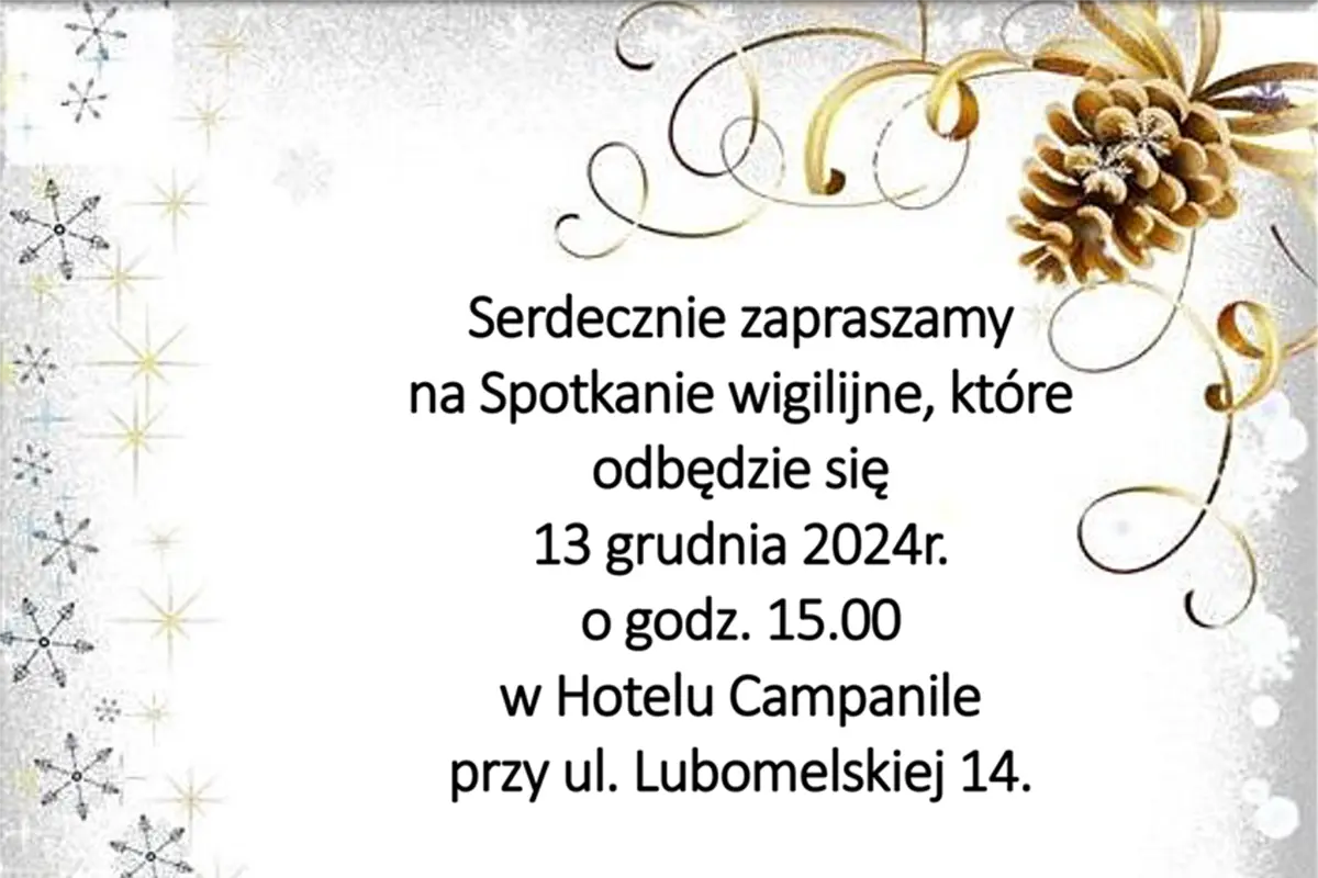 Zapraszamy na spotkanie wigilijne